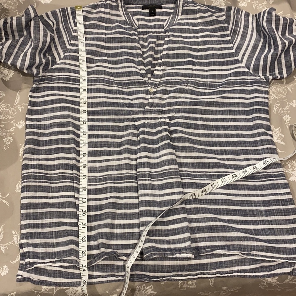 J Crew Striped Oversized 100% Cotton Blouse - Picture 15 of 16